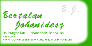 bertalan johanidesz business card